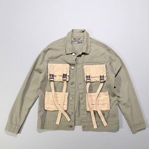 Mens Olive Green Utility Jacket 2XL Spark Premium Denim Studio Collection